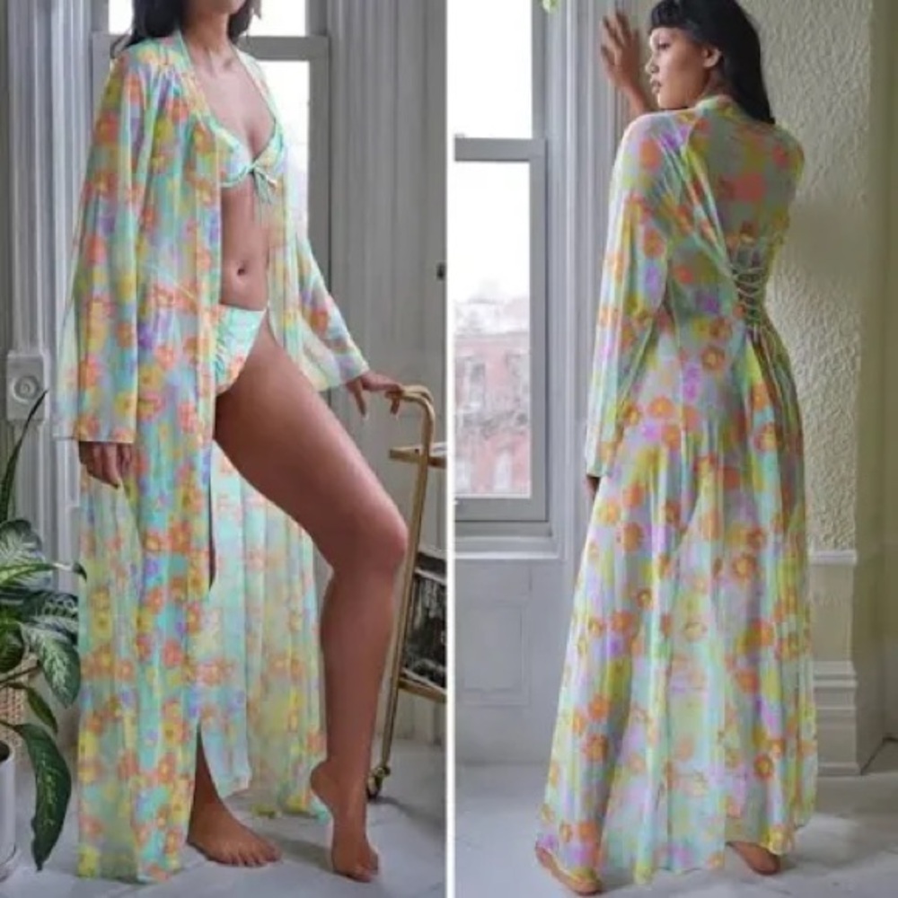 Floral Sheer Long Sleeve Dress